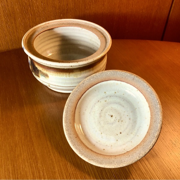 Vintage Studio Pottery Dish w/Lid ✨ Stoneware Handcrafted Glazed Ceramic Signed - Picture 4 of 12